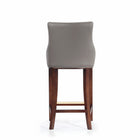 Manhattan Comfort Shubert Modern Wood Upholstered Barstool in Dark Taupe - Set of 3