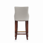 Manhattan Comfort Shubert Modern Wood Upholstered Barstool in Light Gray - Set of 3