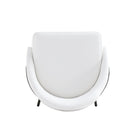 Manhattan Comfort Gracie Modern Metal Upholstered Barstool in White and Black - Set of 3