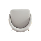 Manhattan Comfort Gracie Modern Metal Upholstered Barstool in Stone Gray and Gold - Set of 3