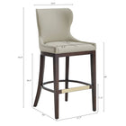Manhattan Comfort Blair Modern Wood Upholstered Barstool in Stone - Set of 3