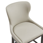 Manhattan Comfort Blair Modern Wood Upholstered Barstool in Stone - Set of 3