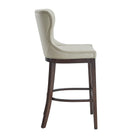 Manhattan Comfort Blair Modern Wood Upholstered Barstool in Stone - Set of 3