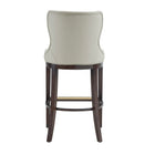 Manhattan Comfort Blair Modern Wood Upholstered Barstool in Stone - Set of 3