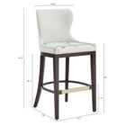 Manhattan Comfort Blair Modern Wood Upholstered Barstool in White - Set of 3