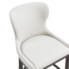 Manhattan Comfort Blair Modern Wood Upholstered Barstool in White - Set of 3