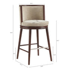 Manhattan Comfort Evalyn Modern Wood Upholstered Barstool in Natural - Set of 3