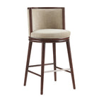 Manhattan Comfort Evalyn Modern Wood Upholstered Barstool in Natural - Set of 3