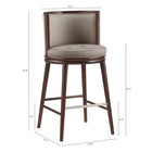 Manhattan Comfort Evalyn Modern Wood Upholstered Barstool in Taupe - Set of 3