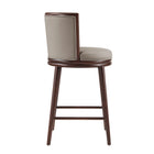 Manhattan Comfort Evalyn Modern Wood Upholstered Barstool in Taupe - Set of 3