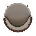 Manhattan Comfort Evalyn Modern Wood Upholstered Barstool in Taupe - Set of 3