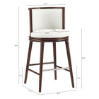 Manhattan Comfort Evalyn Modern Wood Upholstered Barstool in White - Set of 3