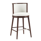 Manhattan Comfort Evalyn Modern Wood Upholstered Barstool in White - Set of 3