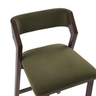Manhattan Comfort Patricia Modern Wood Upholstered Barstool in Turtle Green - Set of 3