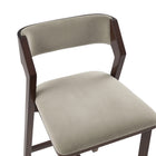 Manhattan Comfort Patricia Modern Wood Upholstered Barstool in Linen - Set of 3
