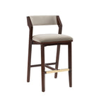 Manhattan Comfort Patricia Modern Wood Upholstered Barstool in Linen - Set of 3