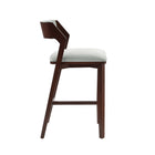 Manhattan Comfort Patricia Modern Wood Upholstered Barstool in White Glacier - Set of 3