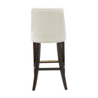 Manhattan Comfort Beever Modern Chenille Wood Upholstered Barstool in Cream - Set of 3