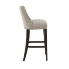 Manhattan Comfort Beever Modern Chenille Wood Upholstered Barstool in Taupe - Set of 3