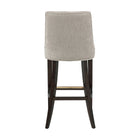 Manhattan Comfort Beever Modern Chenille Wood Upholstered Barstool in Taupe - Set of 3
