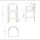 Manhattan Comfort Ritz Mid-Century Modern Wood Upholstered Counter Stool in Black - Set of 3