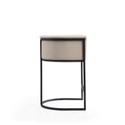 Manhattan Comfort Cosmopolitan Mid-Century Modern Metal Upholstered Counter Stool in Cream - Set of 3