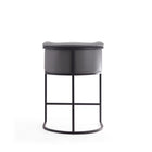 Manhattan Comfort Cosmopolitan Mid-Century Modern Metal Upholstered Counter Stool in Gray - Set of 3