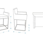 Manhattan Comfort Ambassador Mid-Century Modern Metal Upholstered Counter Stool in Gray - Set of 3