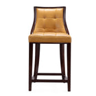 Manhattan Comfort Fifth Avenue Traditional Wood Upholstered Counter Stool in Camel - Set of 3