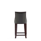 Manhattan Comfort Fifth Avenue Traditional Wood Upholstered Counter Stool in Graphite - Set of 3