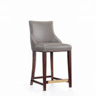 Manhattan Comfort Shubert Modern Wood Upholstered Counter Stool in Dark Taupe - Set of 3