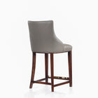 Manhattan Comfort Shubert Modern Wood Upholstered Counter Stool in Dark Taupe - Set of 3