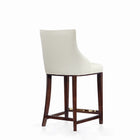 Manhattan Comfort Shubert Modern Wood Upholstered Counter Stool in Ivory - Set of 3