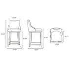 Manhattan Comfort Shubert Modern Wood Upholstered Counter Stool in Light Gray - Set of 3