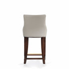 Manhattan Comfort Shubert Modern Wood Upholstered Counter Stool in Light Gray - Set of 3