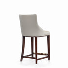 Manhattan Comfort Shubert Modern Wood Upholstered Counter Stool in Light Gray - Set of 3