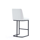 Manhattan Comfort Serena Modern Metal Upholstered Counter Stool in White - Set of 3
