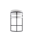 Manhattan Comfort Augusta Modern Metal Upholstered Counter Stool in White - Set of 3