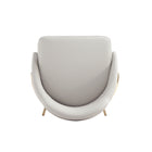 Manhattan Comfort Gracie Modern Metal Upholstered Counter Stool in Stone Gray and Gold - Set of 3
