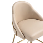 Manhattan Comfort Gracie Modern Metal Upholstered Counter Stool in Tan and Gold - Set of 3