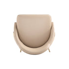 Manhattan Comfort Gracie Modern Metal Upholstered Counter Stool in Tan and Gold - Set of 3