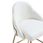 Manhattan Comfort Gracie Modern Metal Upholstered Counter Stool in White and Gold - Set of 3