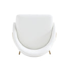 Manhattan Comfort Gracie Modern Metal Upholstered Counter Stool in White and Gold - Set of 3