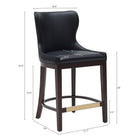 Manhattan Comfort Blair Modern Wood Upholstered Counter Stool in Black - Set of 3