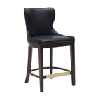 Manhattan Comfort Blair Modern Wood Upholstered Counter Stool in Black - Set of 3