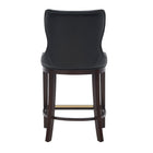Manhattan Comfort Blair Modern Wood Upholstered Counter Stool in Black - Set of 3