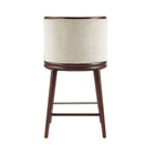 Manhattan Comfort Evalyn Modern Wood Upholstered Counter Stool in Cream - Set of 3