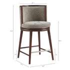 Manhattan Comfort Evalyn Modern Wood Upholstered Counter Stool in Dove - Set of 3