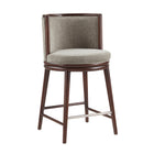 Manhattan Comfort Evalyn Modern Wood Upholstered Counter Stool in Dove - Set of 3