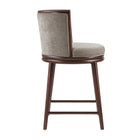 Manhattan Comfort Evalyn Modern Wood Upholstered Counter Stool in Dove - Set of 3